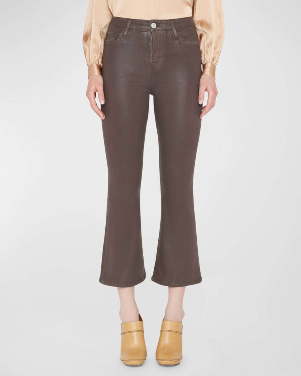 Le Crop Flare Coated Jeans